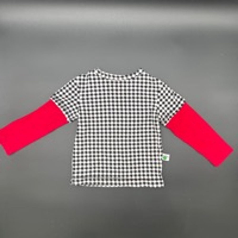 Sara Lynn Toggs Top Size 2T Black & Red Long Sleeve Houndstooth Shirt